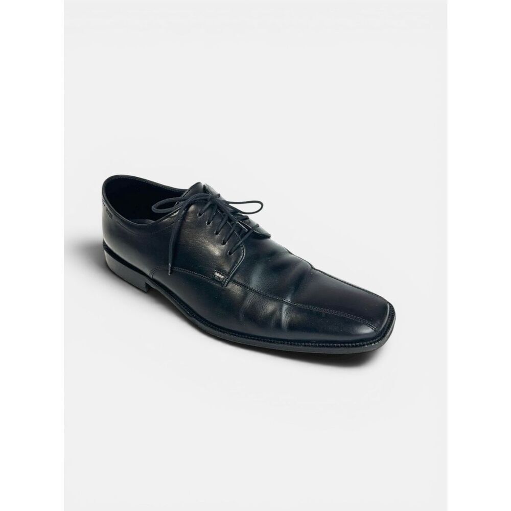 BOSS Hugo Boss Black Square Toe Dress Shoe Derby Lace Up Men’s Size US 11
